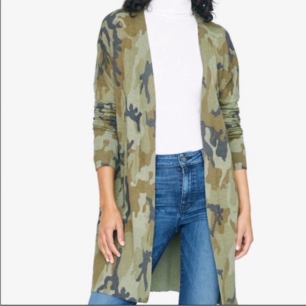 Sanctuary duster closureless camo sweater